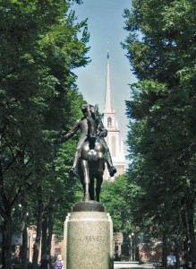 Paul Revere Statue and Old North Church